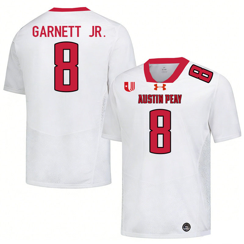 Austin Peay Governors #8 Nate Garnett Jr. College Football Jerseys,Uniforms Stitched-White